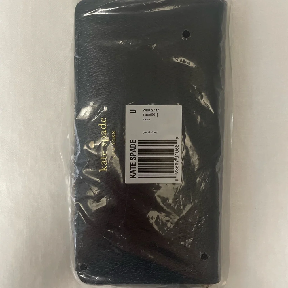 NWT Kate Spade Black Grand Street Lacey Leather Wallet - Picture 5 of 5